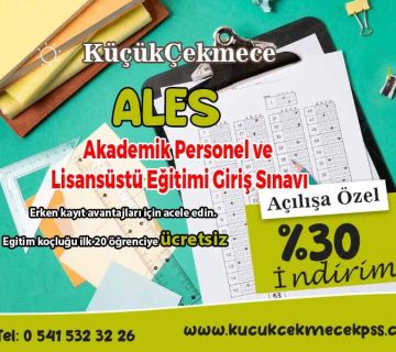 ALES Akademik Personel ve Lisansüstü Eğitimi Giriş Sınavı